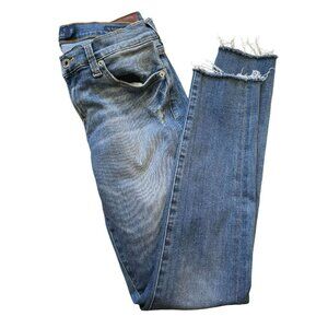 Lucky Brand Charlie Skinny Womens Distressed Blue Jeans Size 2/26 Cotton vr704